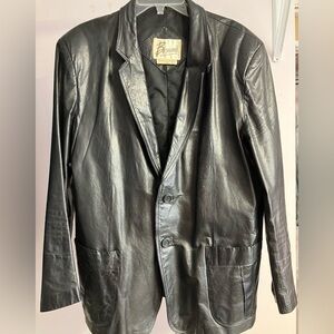 Men’s Leather Jacket/Coat, Size 46, Black, Vintage, Berman’s